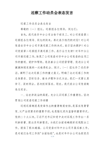 巡察工作动员会表态发言
