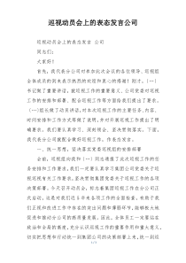 巡视动员会上的表态发言公司