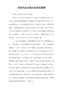 市党代会分组讨论发言提纲