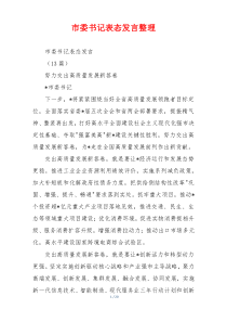 市委书记表态发言整理
