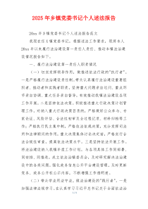 2025年乡镇党委书记个人述法报告