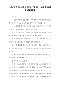 市学习贯彻主题教育读书班第一专题交流发言材料整理