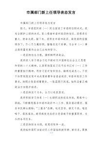 市属部门新上任领导表态发言