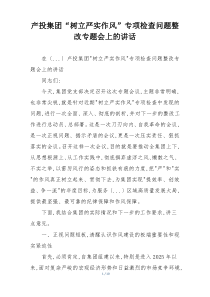 产投集团“树立严实作风”专项检查问题整改专题会上的讲话