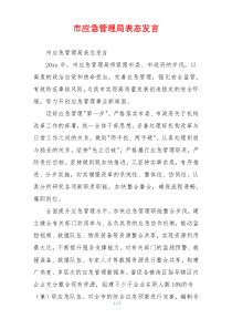 市应急管理局表态发言