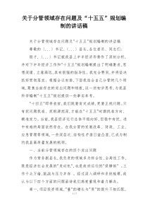 关于分管领域存在问题及“十五五”规划编制的讲话稿