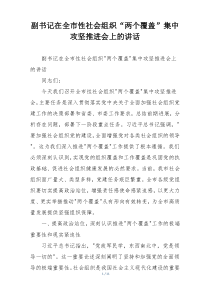 副书记在全市性社会组织“两个覆盖”集中攻坚推进会上的讲话