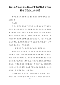 副市长在全市老龄委全会暨养老服务工作电视电话会议上的讲话