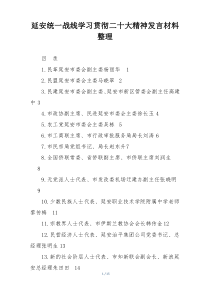 延安统一战线学习贯彻二十大精神发言材料整理
