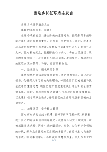 当选乡长任职表态发言