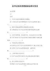 总书记法治思想座谈会研讨发言
