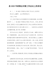 县2025年政银企对接工作会议上的讲话