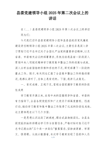 县委党建领导小组2025年第二次会议上的讲话