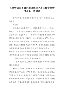 县审计局在乡镇自然资源资产离任任中审计进点会上的讲话