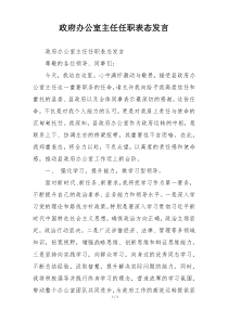 政府办公室主任任职表态发言