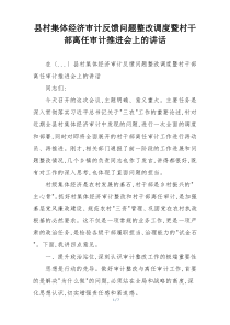 县村集体经济审计反馈问题整改调度暨村干部离任审计推进会上的讲话