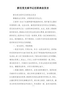 新任党支部书记任职表态发言