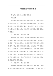新提拔任职表态发言