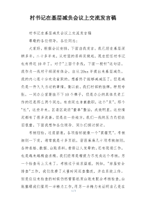 村书记在基层减负会议上交流发言稿