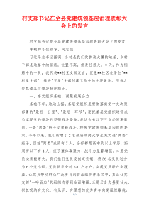 村支部书记在全县党建统领基层治理表彰大会上的发言