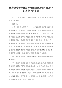 在乡镇村干部任期和离任经济责任审计工作进点会上的讲话