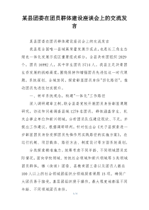 某县团委在团员群体建设座谈会上的交流发言