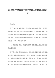 在2025年全县公平竞争审查工作会议上的讲话