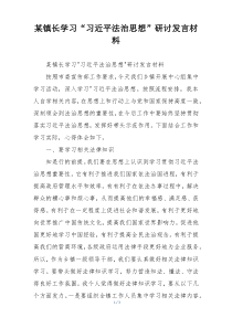 某镇长学习“习近平法治思想”研讨发言材料