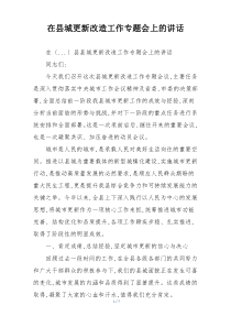 在县城更新改造工作专题会上的讲话