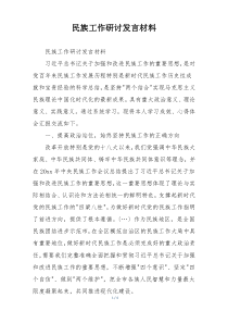 民族工作研讨发言材料