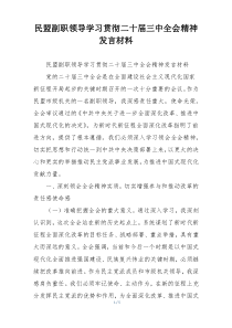 民盟副职领导学习贯彻二十届三中全会精神发言材料
