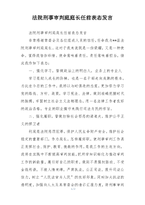 法院刑事审判庭庭长任前表态发言