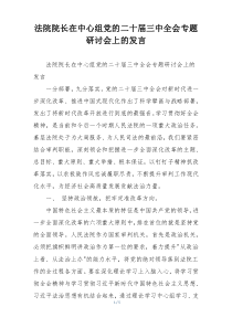 法院院长在中心组党的二十届三中全会专题研讨会上的发言