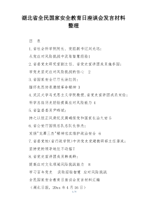 湖北省全民国家安全教育日座谈会发言材料整理