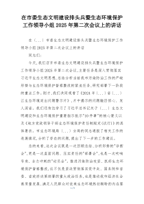 在市委生态文明建设排头兵暨生态环境保护工作领导小组2025年第二次会议上的讲话