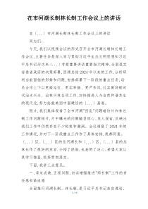 在市河湖长制林长制工作会议上的讲话