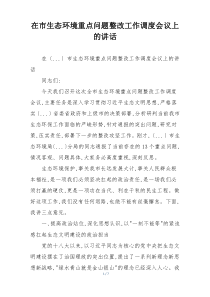 在市生态环境重点问题整改工作调度会议上的讲话