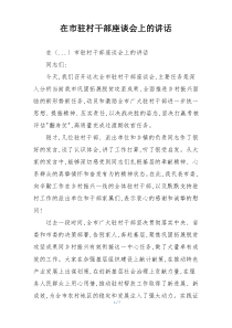 在市驻村干部座谈会上的讲话