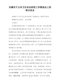 在镇关于公共卫生安全防控工作推进会上的研讨发言