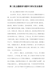 第二批主题教育专题学习研讨发言提纲