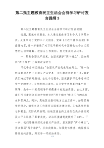 第二批主题教育民主生活会会前学习研讨发言提纲3