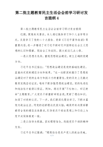 第二批主题教育民主生活会会前学习研讨发言提纲4