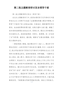 第二批主题教育研讨发言领导干部