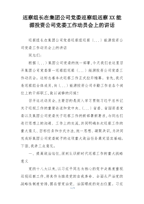 巡察组长在集团公司党委巡察组巡察XX能源投资公司党委工作动员会上的讲话