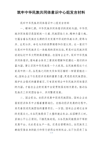 筑牢中华民族共同体意识中心组发言材料