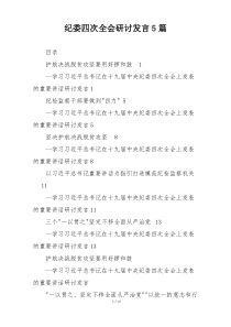 纪委四次全会研讨发言5篇