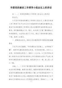 市委党的建设工作领导小组会议上的讲话