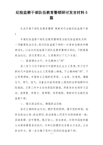 纪检监察干部队伍教育整顿研讨发言材料5篇