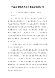 市打击非法捕捞工作推进会上的讲话
