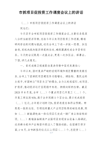 市抓项目促投资工作调度会议上的讲话